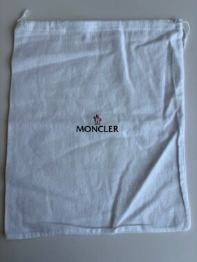 Moncler White Logo Drawstring Pouch